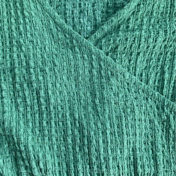 Sage Green Faux Wrap Ruffle Top Size Large - Picture 6 of 8